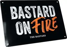 Intratuin The bastard man cave plate 'bastard on fire' 20,5 x 30,5 x 0,2 cm aanbieding