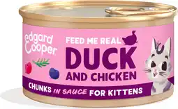 Intratuin Edgard & cooper kattenvoer chuncks in saus eend/kip kitten 85 g aanbieding