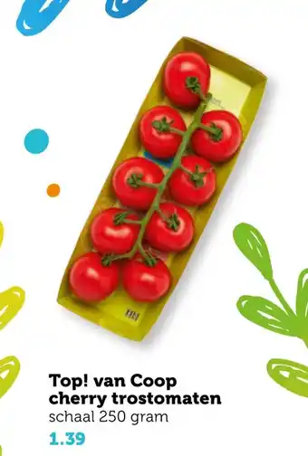 Coop Top! van Coop cherry trostomaten 250 gram aanbieding