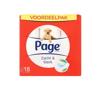 Voordeeldrogisterij Page zacht & sterk toiletpapier - 18 rollen aanbieding