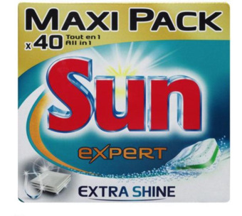 Voordeeldrogisterij Sun all in 1 vaatwastabletten expert extra shine - 40 stuks aanbieding