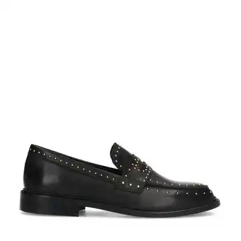 Wehkamp Manfield leren loafers met studs zwart aanbieding