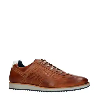 Wehkamp Manfield leren sneakers cognac aanbieding