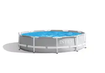 Welkoop Intex prism frame pool set - zwembad - grijs - ø 305 cm - rond aanbieding