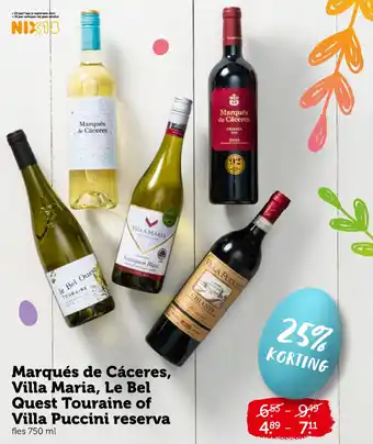 Coop Marqués de Cáceres, Villa Maria, Le Bel Quest Touraine of Villa Puccini reserva 750ml aanbieding