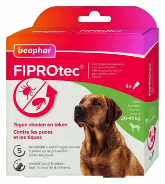 Welkoop Beaphar fiprotec hond - vlooien- en tekenmiddel aanbieding