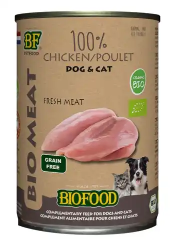 Welkoop Biofood biologisch - hondenvoer en kattenvoer - kip 400 gram aanbieding