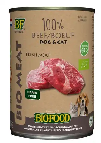 Welkoop Biofood biologisch - hondenvoer en kattenvoer - rund 400 gram aanbieding