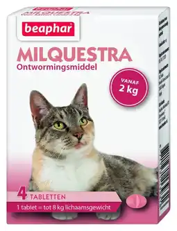 Welkoop Beaphar milquesta kat - wormenmiddel - 4 stuks aanbieding