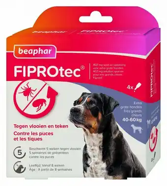 Welkoop Beaphar fiprotec hond - vlooien- en tekenmiddel aanbieding