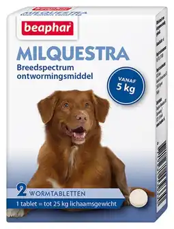 Welkoop Beaphar milquesta hond 5-10kg - wormenmiddel - 2 stuks aanbieding