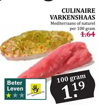 Boon`s Markt CULINAIRE VARKENSHAAS 100 gram aanbieding