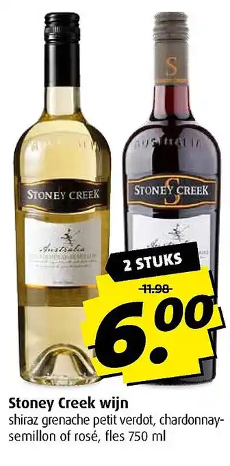 Boni Stoney Creek wijn aanbieding