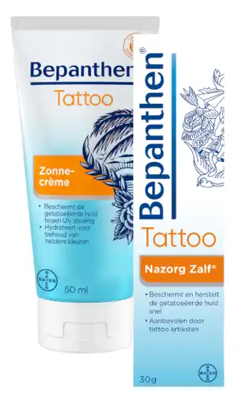 De Online Drogist Bepanthen tattoo zomerpakket - nazorg zalf en zonnecrème 2 stuks aanbieding