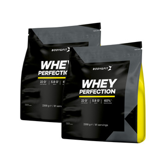 Body & Fit Whey perfection (2.2kg) x2 aanbieding