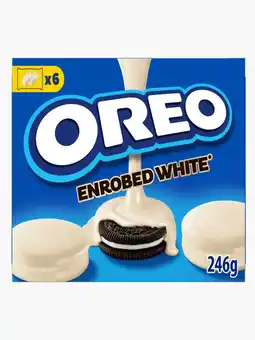 Flink Oreo enrobed koekjes omhuld met witte chocolade 6 x 41g aanbieding