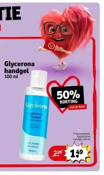 Kruidvat Glycerona handgel 100 ml aanbieding