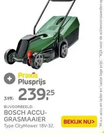 Praxis Bosch accugrasmaaier aanbieding