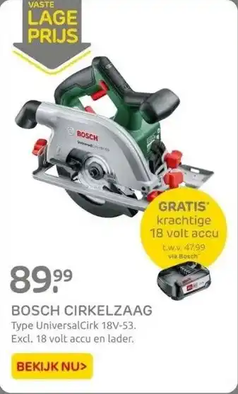 Praxis Bosch cirkelzaag aanbieding