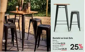 Sligro Bartafel en kruk Oslo aanbieding