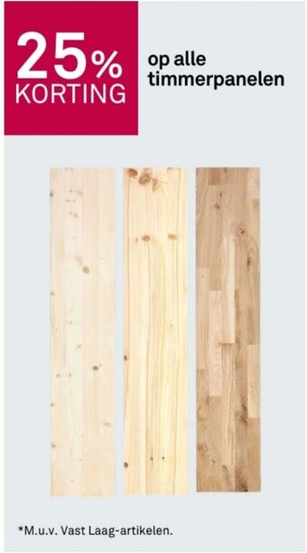 Karwei op alle timmerpanelen aanbieding