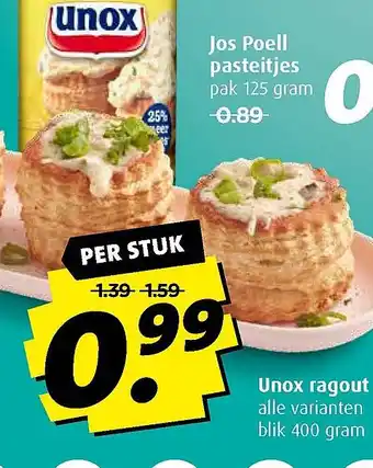 Boni Unox ragout 125 gram aanbieding