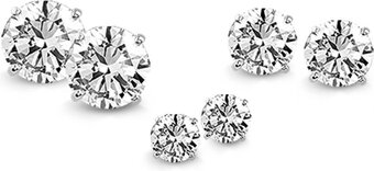 Bol.com Silventi 929901014 zilveren oorknoppen - set - 3 paar - 4, 6, 8 mm - zirkonia - zilver - wit aanbieding