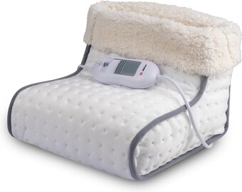 Bol.com Alpina elektrische voetenwarmer - elektrische verwarming - 3 warmtestanden - wasbare binnenhoes - 100 watt - wit aanbieding