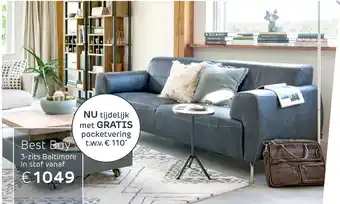 Henders & Hazel 3-zits Baltimore in stof aanbieding