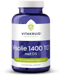 De Online Drogist Vitakruid visolie 1400 tg met d3 capsules 90sg aanbieding