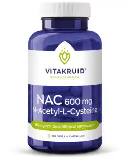 De Online Drogist Vitakruid nac 600mg n-acetyl-l-cysteïne vega capsules 90vcp aanbieding