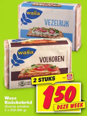 Nettorama Wasa Knäckebröd lac rod aanbieding