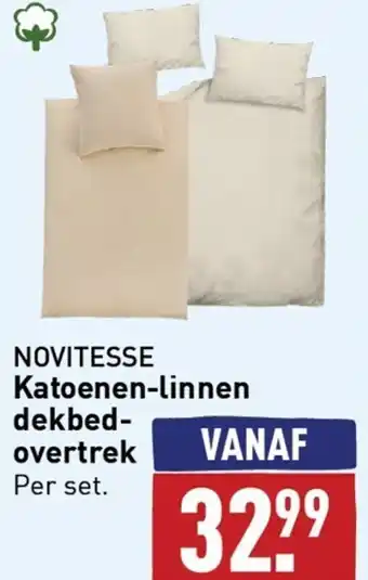 ALDI NOVITESSE Katoenen-linnen dekbed-overtrek aanbieding