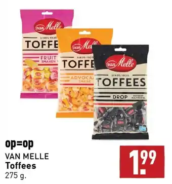 ALDI VAN MELLE Toffees 275g aanbieding