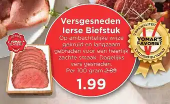 Vomar Voordeelmarkt Versgesneden Ierse Biefstuk aanbieding