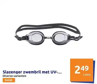 Action Slazenger zwembril met uv-bescherming aanbieding