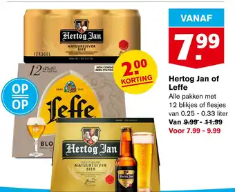 Hoogvliet Hertog jan of leffe aanbieding