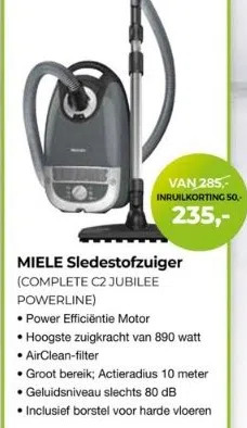 EP Beerepoot Miele sledestofzuiger aanbieding