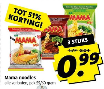 Boni Mama noodles aanbieding