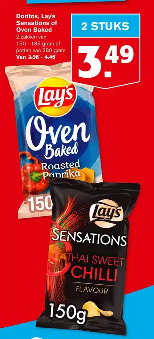 Hoogvliet Doritos, lay's sensations of oven baked aanbieding