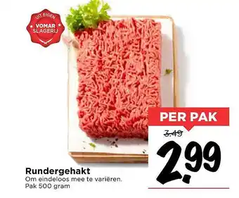 Vomar Voordeelmarkt Rundergehakt 500 gram aanbieding