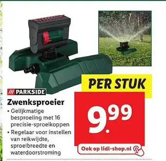 Lidl Parkside zwenksproeier aanbieding