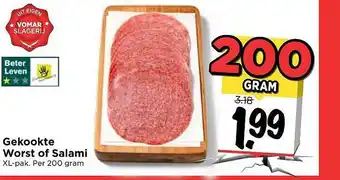 Vomar Voordeelmarkt Gekookte worst of salami 200 gram aanbieding