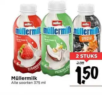 Vomar Voordeelmarkt Müllermilk 375 ml aanbieding