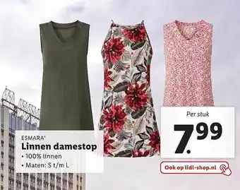 Lidl Esmara linnen damestop aanbieding