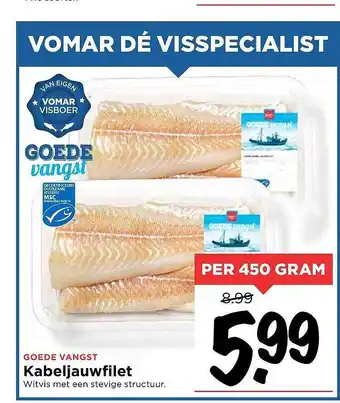 Vomar Voordeelmarkt Kabeljauwfilet aanbieding