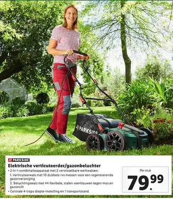 Lidl Parkside Elektrische Verticuteerder-Gazonbeluchter aanbieding