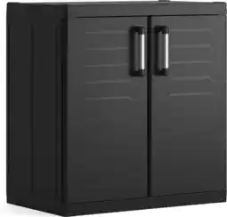 Bol.com Keter detroit xl lage kast - 2 planken - 89x54x93cm - zwart aanbieding