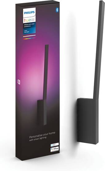 Bol.com Philips hue liane wandlamp - wit en gekleurd licht - gëintegreerd led - zwart - 12w - bluetooth aanbieding