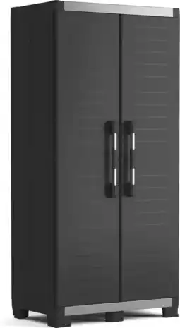 Bol.com Keter xl garage hoge kast - 3 planken - 89x54x188 cm - zwart aanbieding